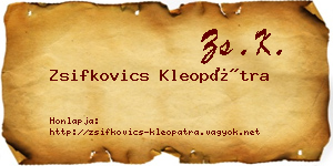 Zsifkovics Kleopátra névjegykártya